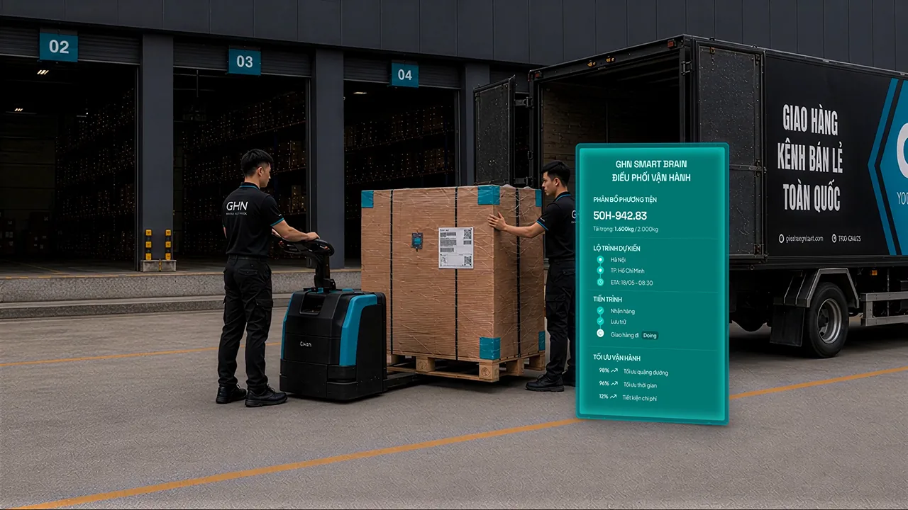Hệ thống điều phối vận tải của Giao Hàng Nặng tại kho